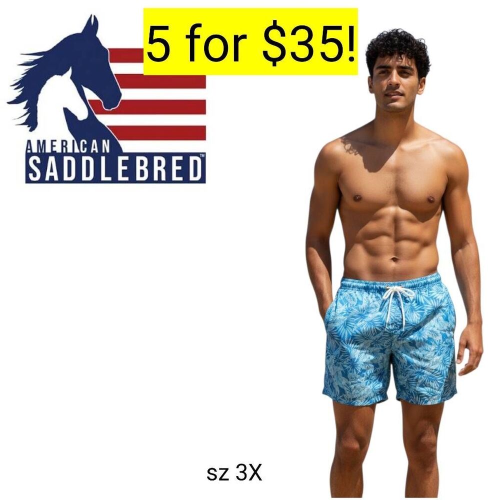 Saddlebred Swim Wear Bathing Suit Trunks Shorts on Sale 5 for 35